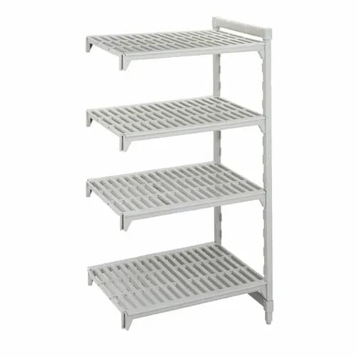 Cambro Camshelving CPA183084V4PKG 4-Shelf Polypropylene-Covered Steel Posts Speckled Gray Shelving Kit 30"W X 18"D X 84"H — view 2