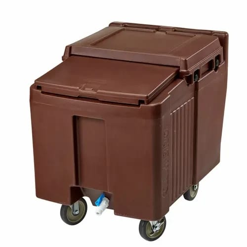 Cambro Slidinglid ICS125L131 125 Lb. Dark Brown Mobile Ice Caddy — view 2
