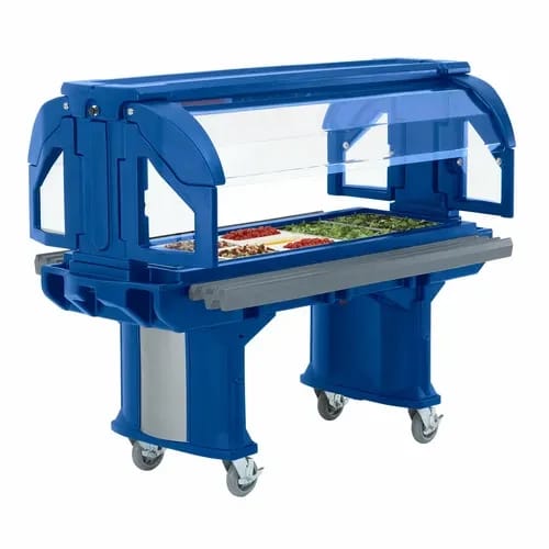 Cambro Versa Food Bar VBRLHD5186 4-Pan Navy Blue Cold Food Serving Counter — view 2