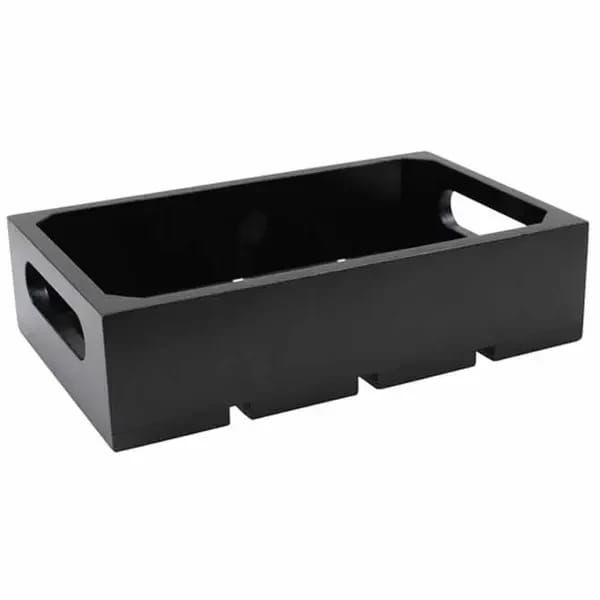 Tablecraft CRATE14BK Fourth Size Black Wood Display Crate 2-3/4" Deep — view 2