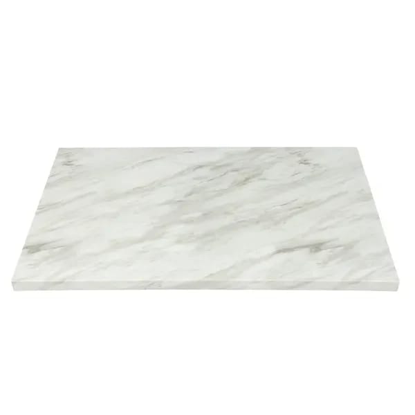 Modesto 30" x 48" Rectangular Faux White Marble Table Top — view 2