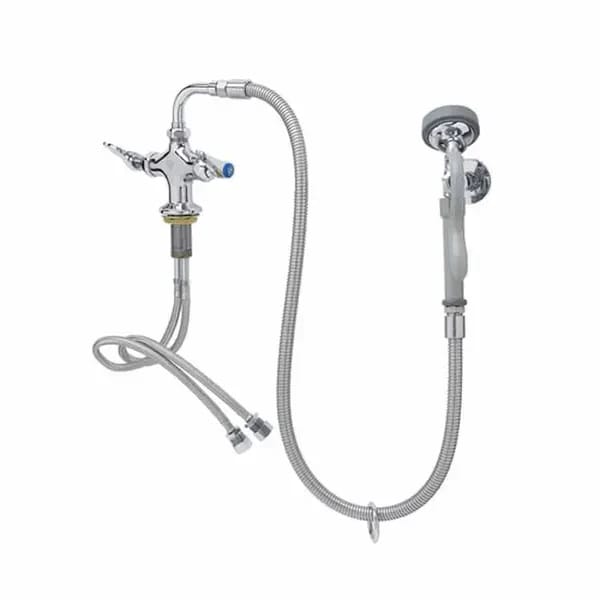 T&S B-0160 Single Hole Deck Mount Pre-Rinse Faucet with 44" Hose Spray Assembly with Spray Hose — view 1