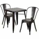 Flash Furniture CH-51080TH-2-18VRT-BK-GG Black Metal Table and Chair Set with Two Chairs — view 6