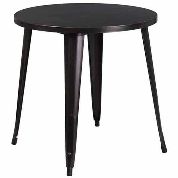 Flash Furniture CH-51090-29-BQ-GG 30" Round Dining Height Metal Black and Antique Gold Table — view 2