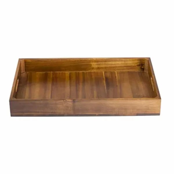 Tablecraft CRATESB11 Full Size Brown Wood Display Crate 2-3/4" Deep — view 1
