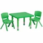 Flash Furniture YU-YCX-0023-2-SQR-TBL-RED-E-GG Red Preschool Activity Table Set with Four Chairs — view 5