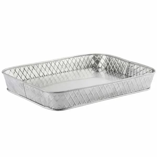 Tablecraft 10039 Lattice Stainless Steel Rectangular Platter 12" x 9" x 1-1/2" — view 1