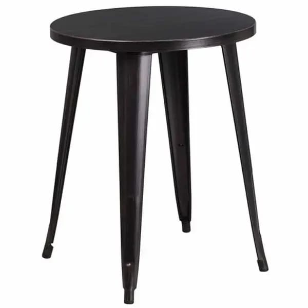 Flash Furniture CH-51080-29-BQ-GG 24" Round Dining Height Metal Black and Antique Gold Table — view 2