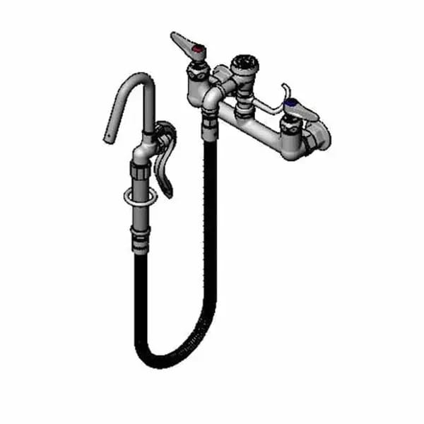 T&S B-0610-36H 8" Wall Mount Pot and Kettle Filler Faucet with 36" Hose — view 2