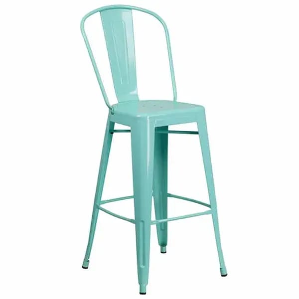 Flash Furniture ET-3534-30-MINT-GG Mint Galvanized Steel Bar Stool — view 2