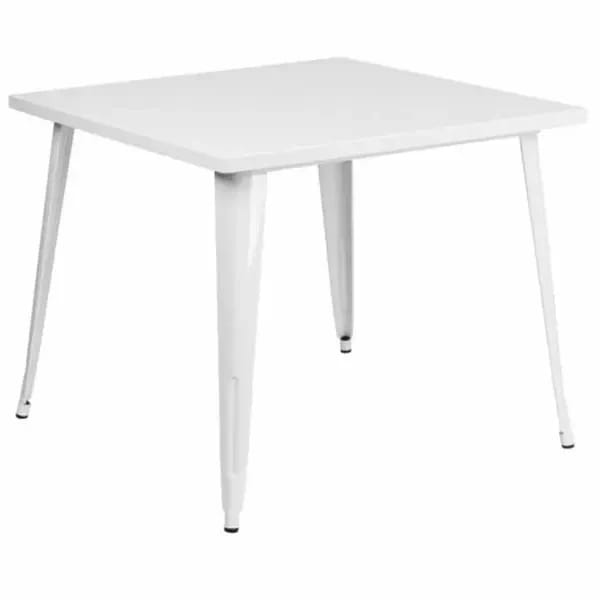 Flash Furniture CH-51050-29-WH-GG 35-1/2" Square Dining Height Metal White Table — view 2