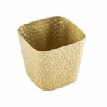Tablecraft 10737 4" Square Black Crackle Pattern Aluminum Snack Basket — view 5