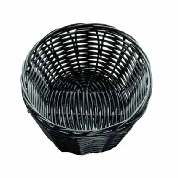 Tablecraft 2471 Black Oval Woven Basket 7" x 5" x 2 | Case of 12 — view 1