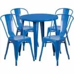 Flash Furniture CH-51090TH-4-18CAFE-GN-GG Green Metal Table and Chair Set with Four Chairs — view 6