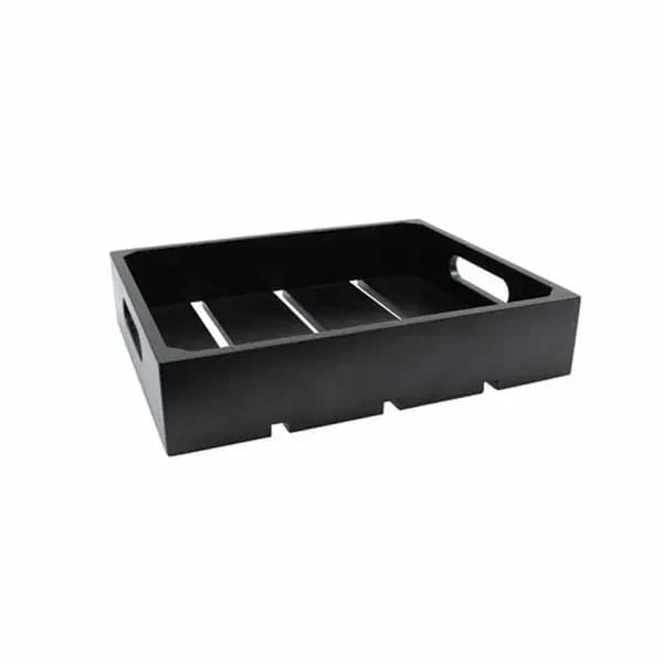 Tablecraft CRATE11BK Full Size Black Wood Display Crate 2-3/4" Deep — view 2