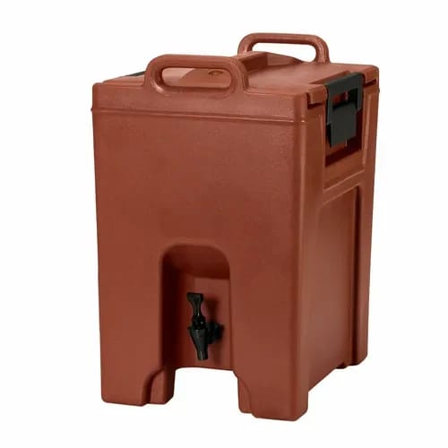 Cambro Camtainer UC1000402 10-1/2 Gallon Insulated Brick Red Beverage Dispenser — view 1