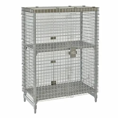 Cambro Camshelving CPU244864SUPKG Stainless Steel Premium Mobile Security Cage 50-1/4"W X 26-3/4"D X 64-1/2"H — view 1