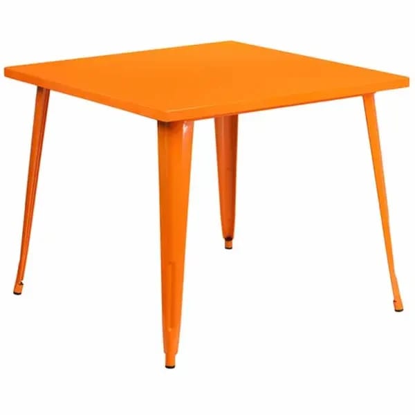 Flash Furniture CH-51050-29-OR-GG 35-1/2" Square Dining Height Metal Orange Table — view 1
