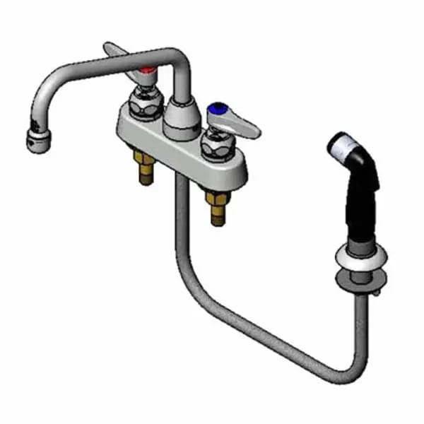 T&S B-1171 4" Deck Mount Lavatory Faucet with 8" Swing Spout Nozzle — view 2