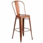 Flash Furniture ET-3534-30-DB-GG Dream Blue Galvanized Steel Bar Stool — view 3