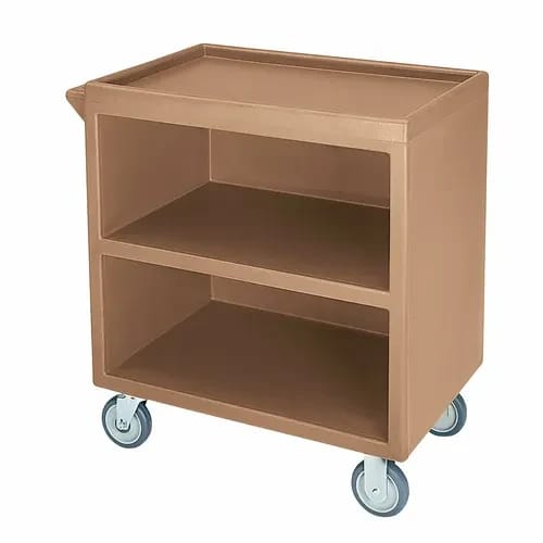 Cambro BC330157 3-Shelf 500 Lb. Capacity Coffee Beige Utility Bus Cart — view 2