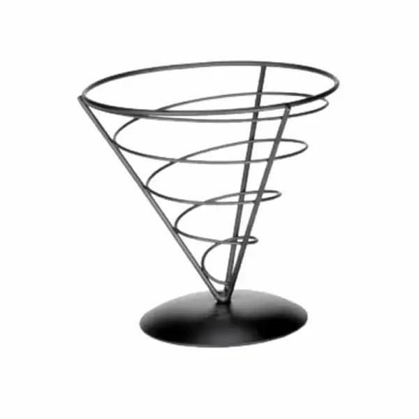 Tablecraft AC77 Black Metal Vertigo Appetizer Cone 7" x 7" — view 2