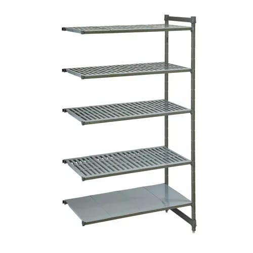 Cambro Camshelving CBA183084VS5580 5-Shelf Polypropylene Brushed Graphite Add-On Shelving Unit 30"W X 18"D X 84"H — view 1