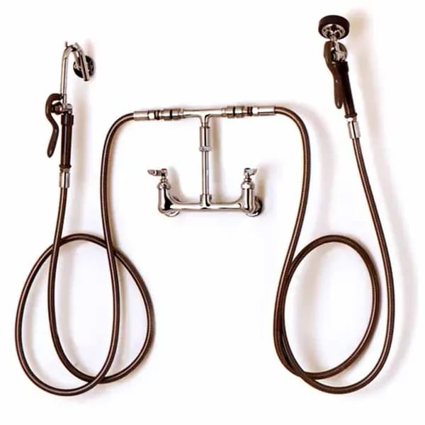 T&S B-2331 8" Wall Mount Kettle Kaddy Combination Pot Filler and Spray Rinse Faucet — view 2