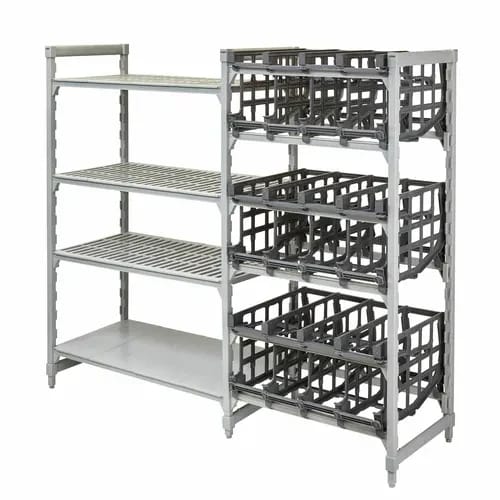 Cambro Camshelving CPA243672C96480 Premium Stationary Add-On Speckled Gray #10 Can Rack — view 1