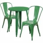 Flash Furniture CH-51080TH-2-18CAFE-BK-GG Black Metal Table and Chair Set with Two Chairs — view 6