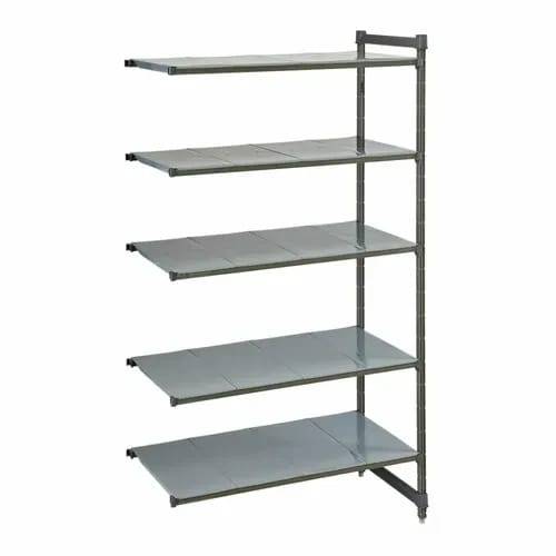 Cambro Camshelving CBA214884S5580 5-Shelf Polypropylene Brushed Graphite Add-On Shelving Unit 48"W X 21"D X 84"H — view 2