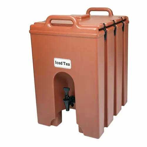 Cambro Camtainer 1000LCD402 11-3/4 Gallon Insulated Brick Red Beverage Dispenser — view 1