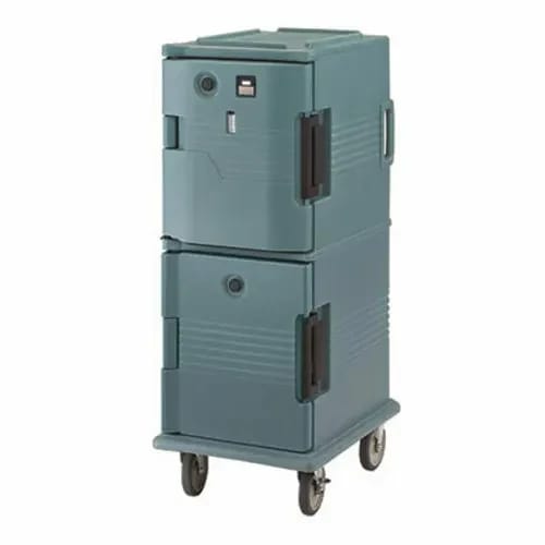 Cambro Ultra Camcart UPCHT800192 2-Compartment Granite Green Heated Food Pan Carrier — view 2