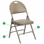 Flash Furniture HA-MC309AV-BGE-GG Beige Steel Folding Chair — view 5