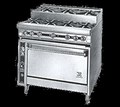 Jade Range JTRHE-4-3-36 Titan™ Heavy Duty Range, Gas, 36", (4) 30,000 Total BTUs Open Burners, (3) 30,000 Total BTUs Step-Up Burners, Standard Oven – Natural Gas, 185000 Total BTUs — view 1