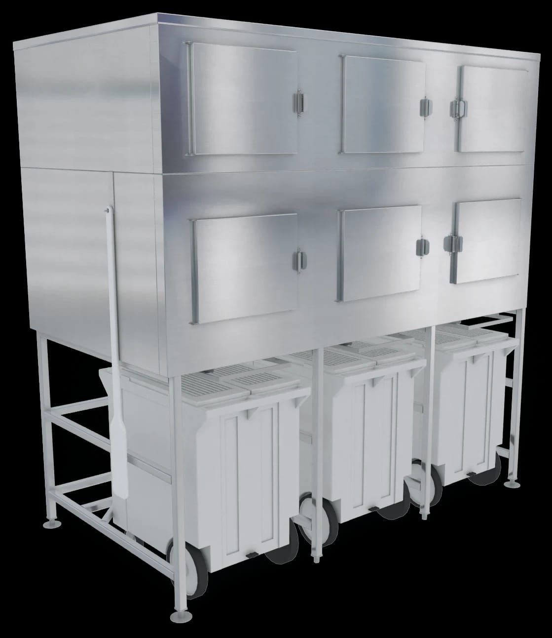Kloppenberg SPS-3-G-SL Gravity Dispense Ice Bin 3400 Pound Capacity Stainless Steel Interior Cube, Flake, Nugget Ice Compatibility — view 1