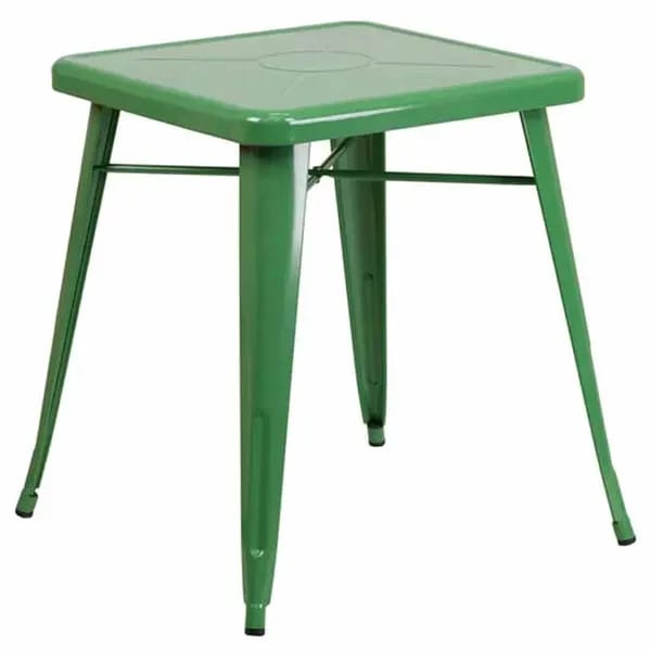Flash Furniture CH-31330-29-GN-GG 23-3/4" Square Dining Height Galvanized Steel Green Table — view 2