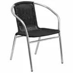 Flash Furniture CH-31270-BL-WD-GG Blue Galvanized Steel Armchair with Wood Seat — view 4
