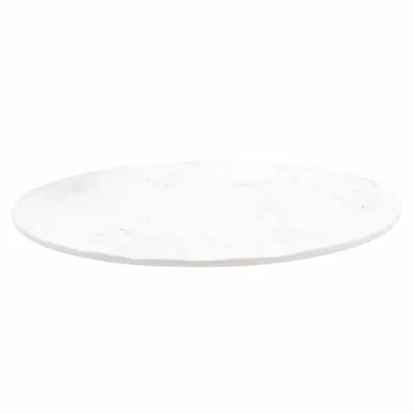 Tablecraft MG13WM Frostone White Marble Round Melamine Serving Tray 13" Diameter — view 1