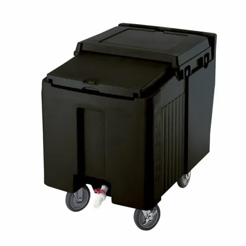 Cambro Slidinglid ICS125L110 125 Lb. Black Mobile Ice Caddy — view 1