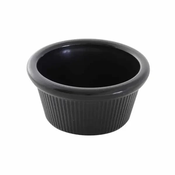 Thunder Group PL532BL1 4 oz. Fluted Black Plastic Ramekin | Case Of 12