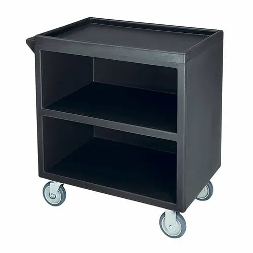 Cambro BC330110 3-Shelf 500 Lb. Capacity Black Utility Bus Cart