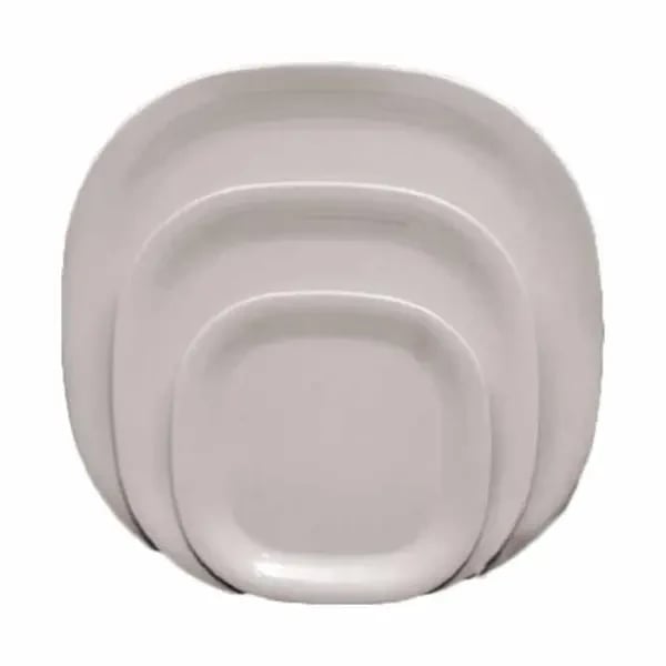 Thunder Group PS3010W Passion White 11" x 11" Square Melamine Plate | Case of 12