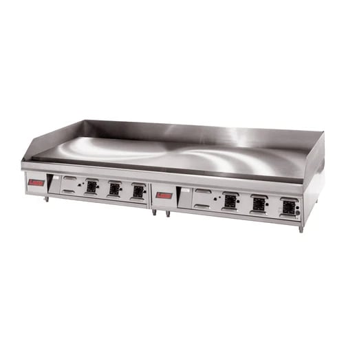 Lang 272TC Gas Countertop Griddle 72 Inch Wide Snap Action Thermostat Control Rectangle Chrome Plated 1 Inch Thick Plate Heavy-Duty — Natural Gas, 162000 BTU