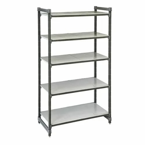 Cambro Camshelving ESU182484S5580 5-Shelf Polypropylene Brushed Graphite Shelving Kit 24"W X 18"D X 84"H