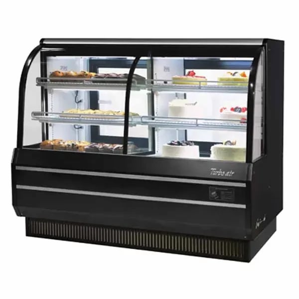 Turbo Air TCGB-60CO-B-N Combination Refrigerated/Dry Black Bakery Display Case 60-1/2"W