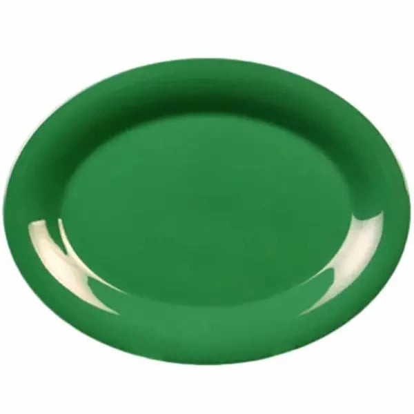 Thunder Group CR212GR Green 12" x 9" Oval Melamine Platter | Case of 12