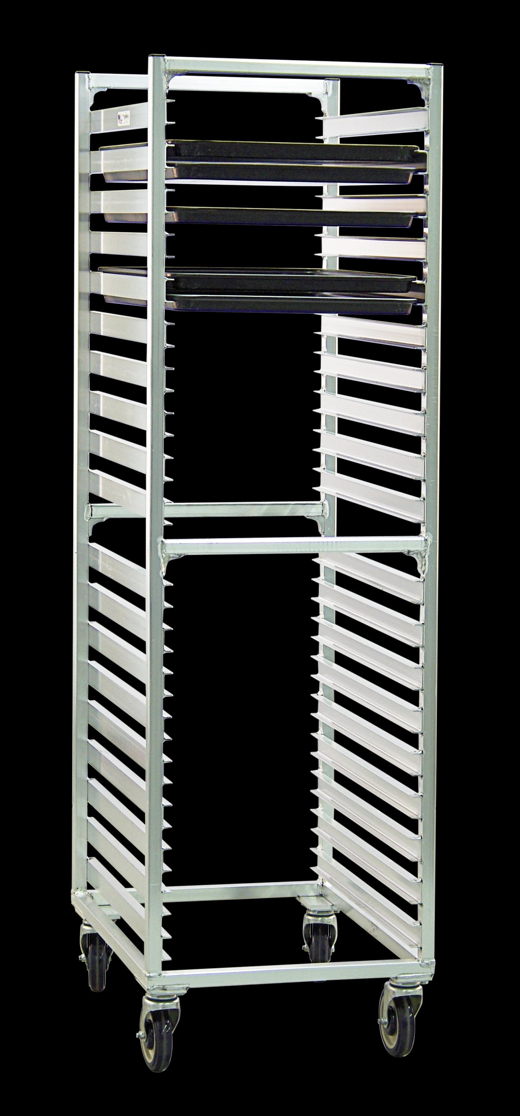 Carter-Hoffmann® O1838C Portable Aluminum Pan Rack Single Width Open Style End-Loaded 38 Pan Capacity