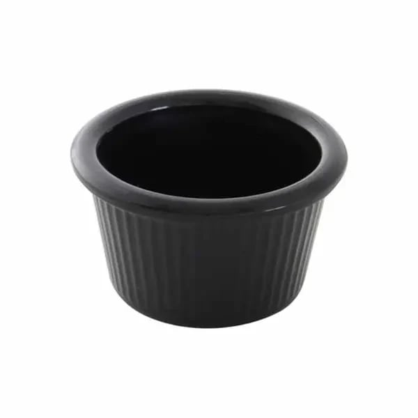 Thunder Group PL507BL1 1-1/2 oz. Fluted Black Plastic Ramekin | Case Of 12