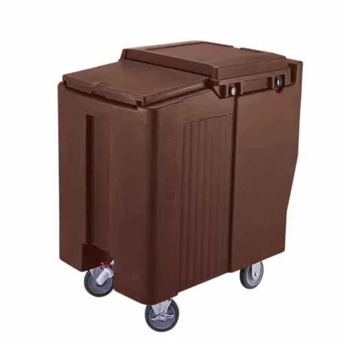 Cambro Slidinglid ICS175T131 175 Lb. Dark Brown Mobile Ice Caddy